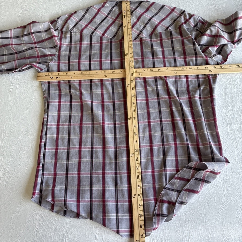 2 Shirt Mixed Lot Lg Shirt Pearl Snap Lakin Mckey Wrangler Cowboy Western Ranch - Picture 4 of 16